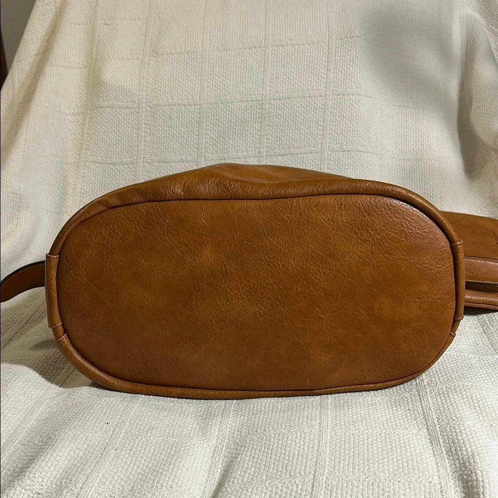 Faux Leather Shoulder Bag with Matching Wallet